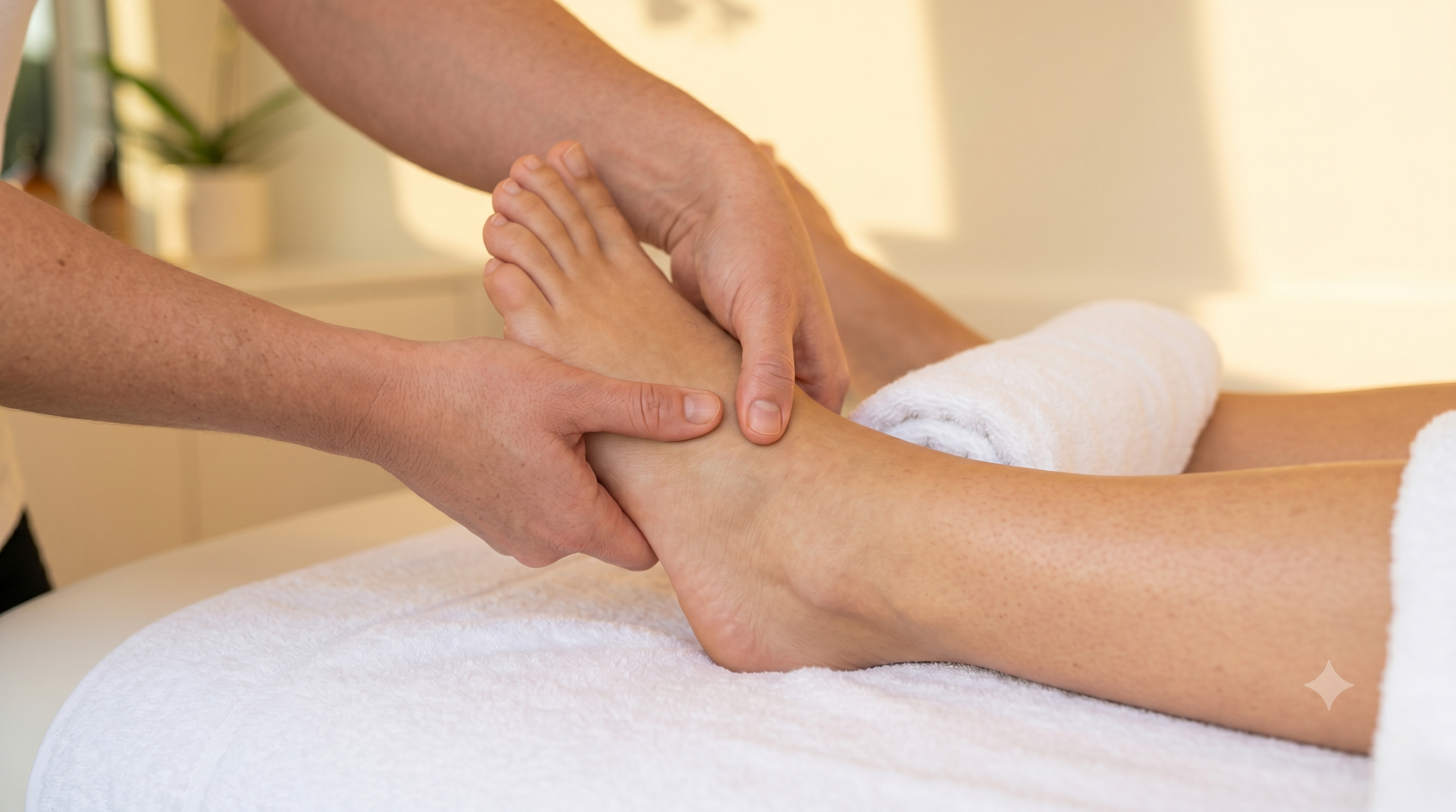 Reflexology foot massage inside the Tafily pod